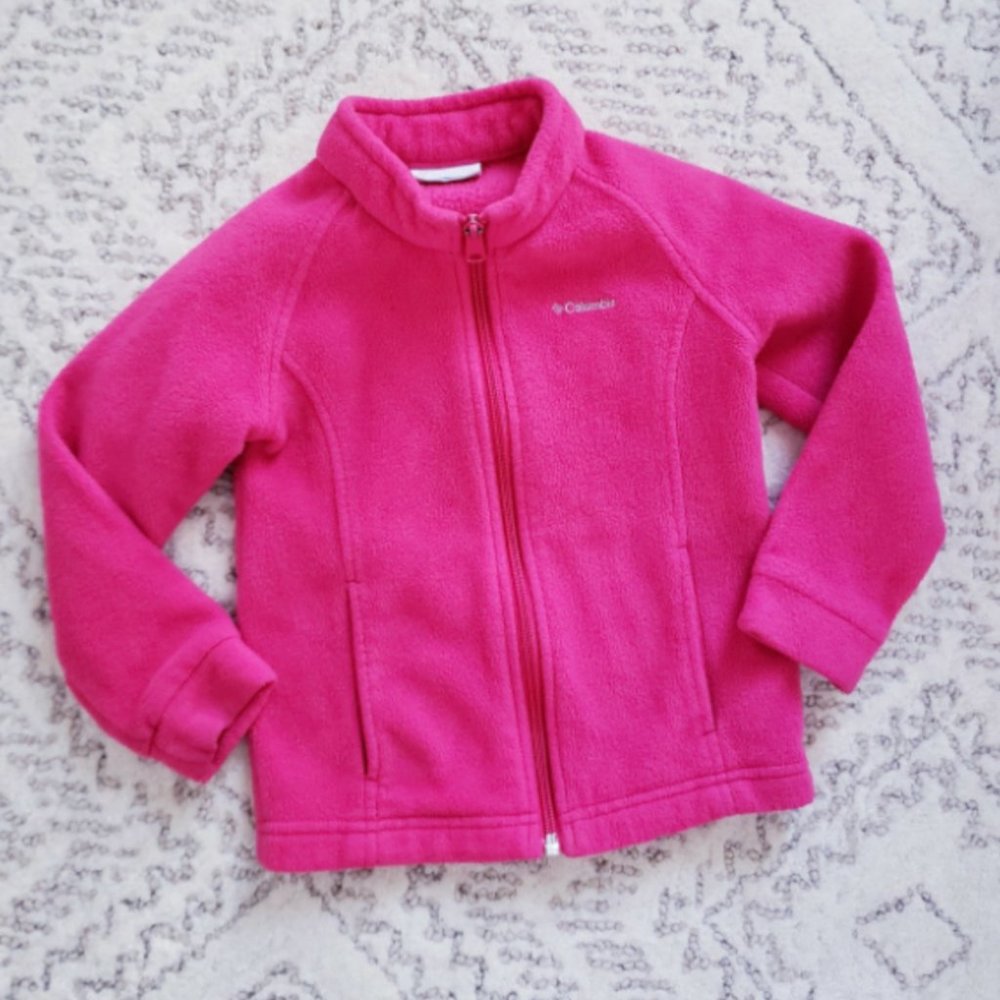 Columbia Pink Fleece Zip Front Jacket 4T Toddler Girls Coat
